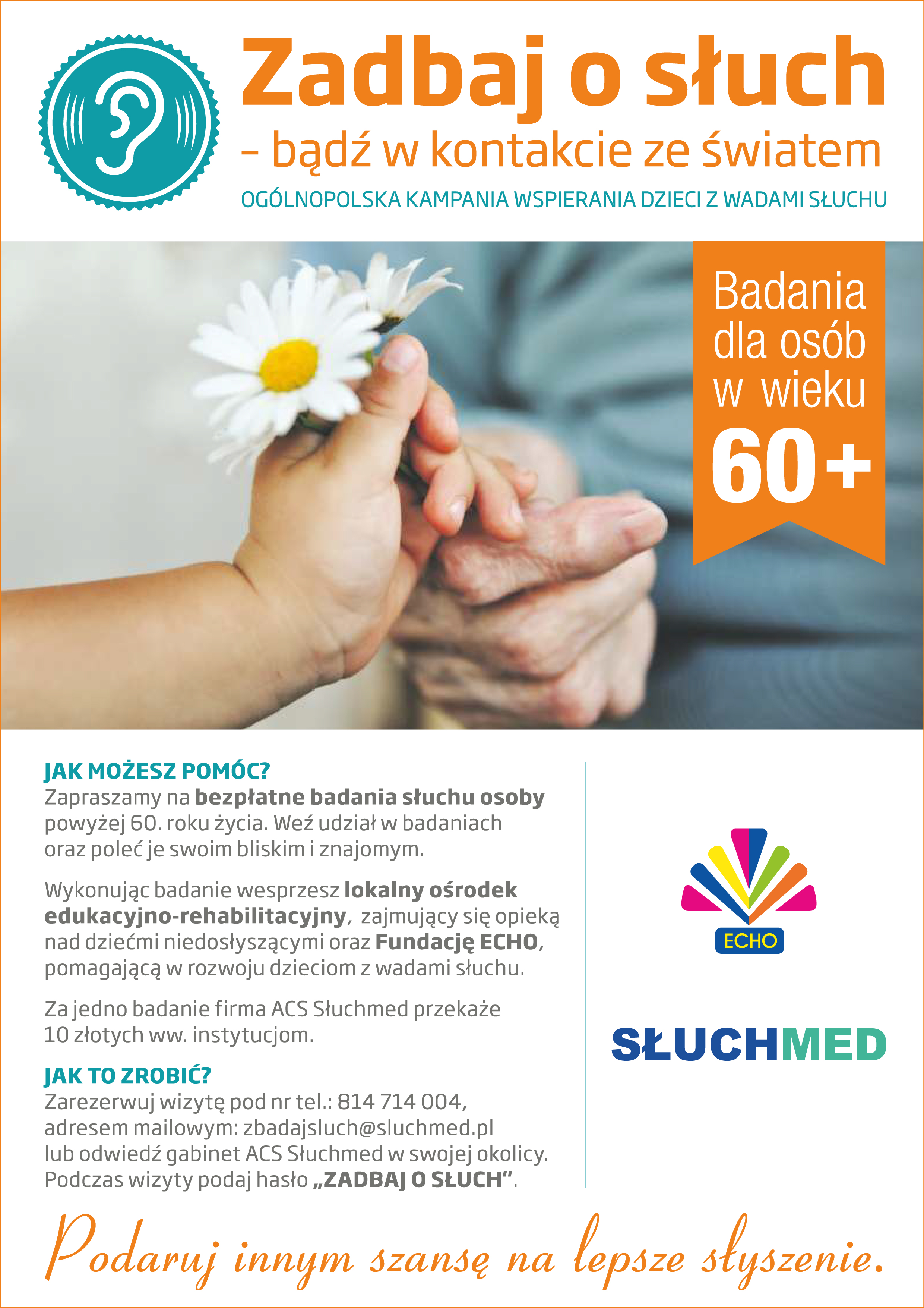 Plakat Zadbaj o słuch A4 (ramka)