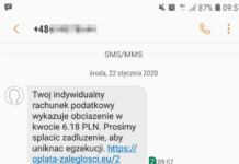 Uwaga na fałszywe smsy od rzekomego Urzędu Skarbowego