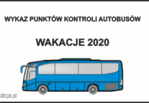 Wykaz punktów kontroli autobusów – wakacje 2020 – Aktualności