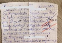 Mieszkaniec Ulanowa, podziękował policjantom za pomoc