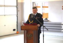 Uroczyste przyjęcie obowiązków komendanta powiatowego PSP przez bryg. Andrzeja Kołodzieja