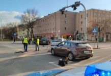 Wypadek z udziałem trzech pojazdów