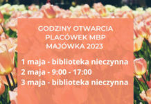 Godziny otwarcia placówek MBP – majówka 2023
