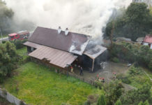 Pożar drewnianego domu w Rozwadowie