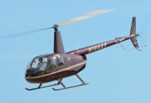 Helikopter skontroluje sieci gazownicze