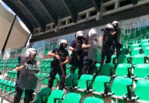 Ćwiczenia policyjne na stadionie i lotnisku