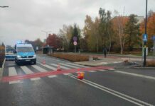 Potrącenie rowerzysty na ul. Okulickiego