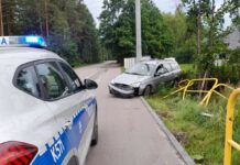 Stracił panowanie nad pojazdem i uderzył w ogrodzenie