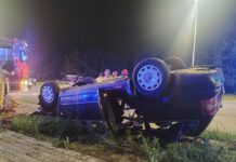 Dachowanie na skrzyżowaniu ul. Saszica z ul. Leśną