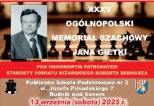 XXXV Memoriał Szachowy Jana Gietki – już w najbliższą sobotę!
