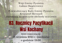 W niedzielę uroczyste obchody 83. rocznicy pacyfikacji wsi Kochany