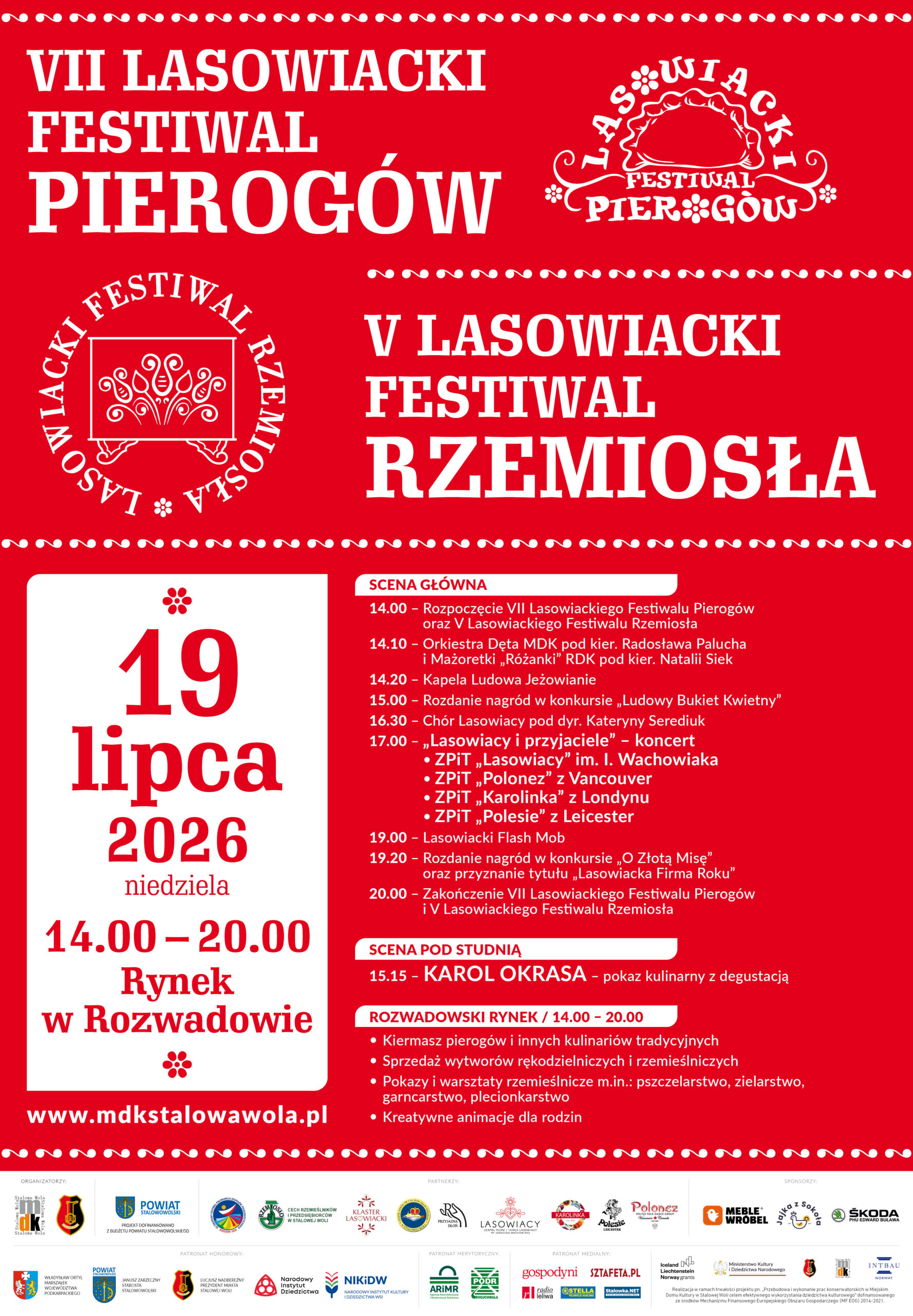 W niedzielę VII Lasowiacki Festiwal Pierogów i V Lasowiacki Festiwal Rzemiosła